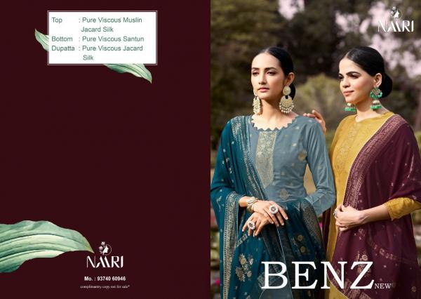 Naari Benz Muslin Jaquard Designer Dress Material